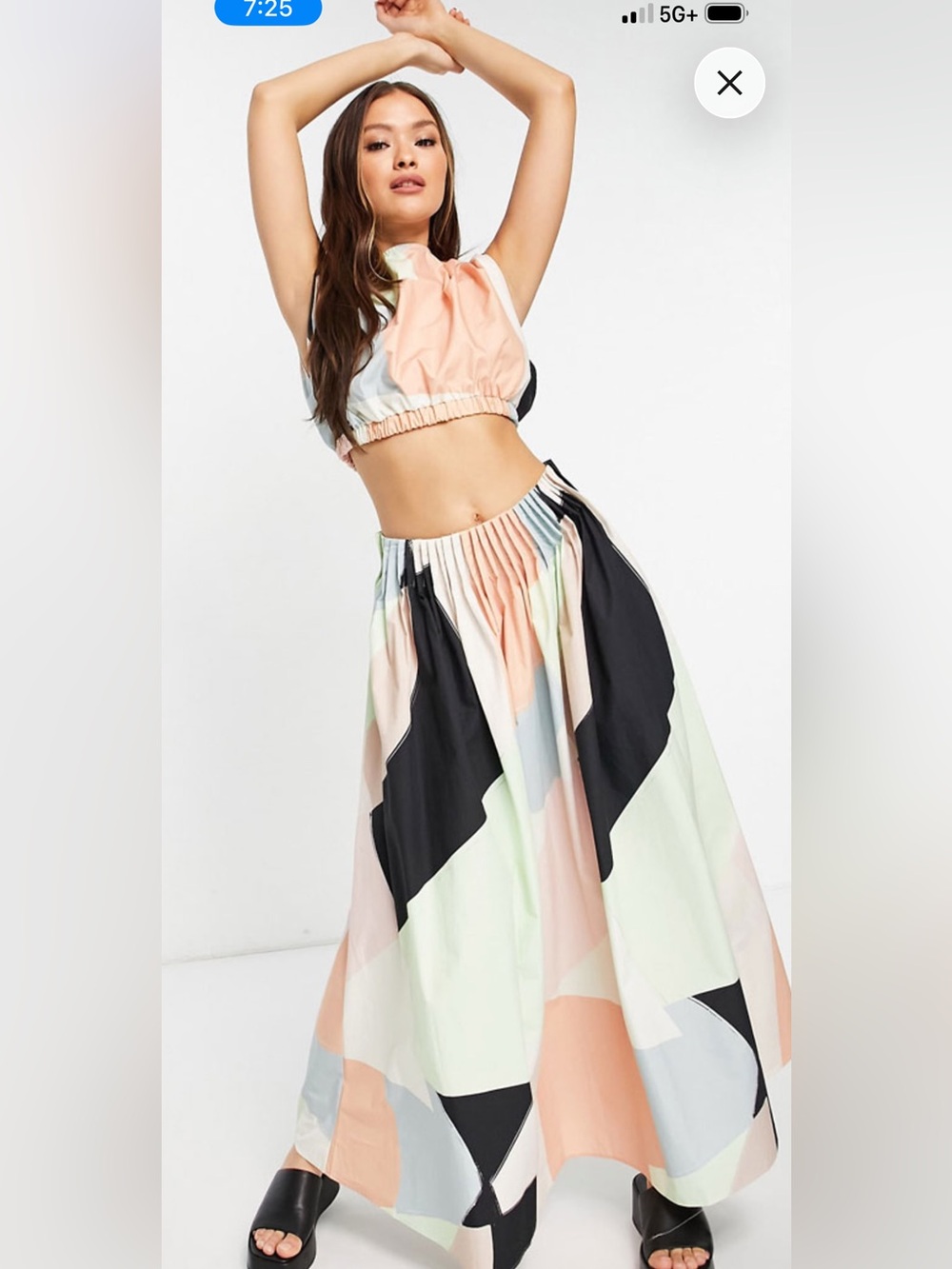 ASOS Edition Pleat Waist Midi Skirt Set